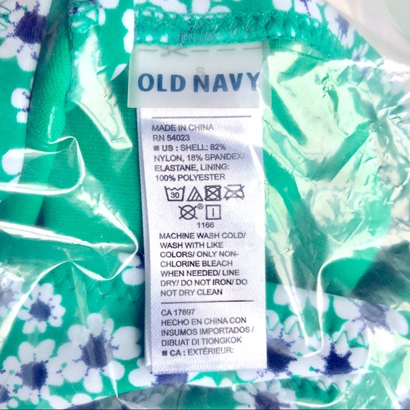 NEW OLD NAVY Bikini Swim Suit Bottom Green Floral Daisy Small Women’s - Picture 6 of 11